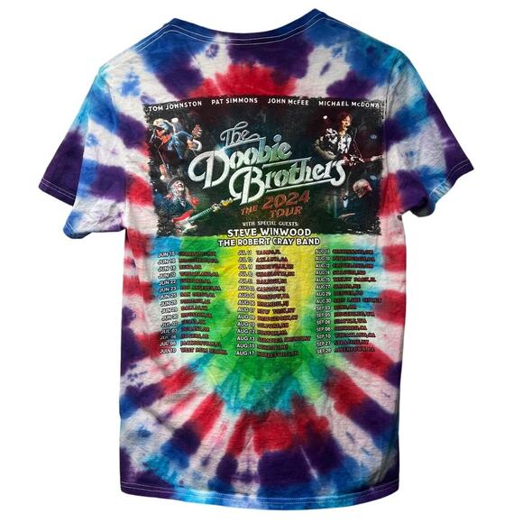 The Doobie Brothers 2024 Concert Tour Tie Dye T-Shirt Top Unisex Size Medium - Picture 2 of 4